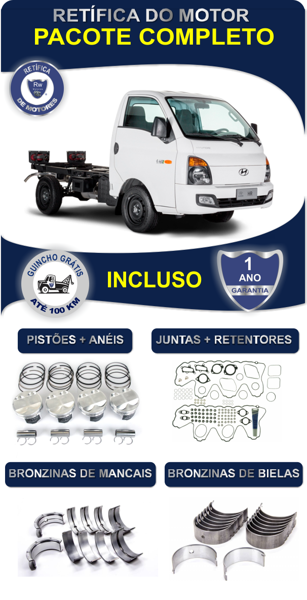 Retífica de Motor Hyundai HR Pacote Completo